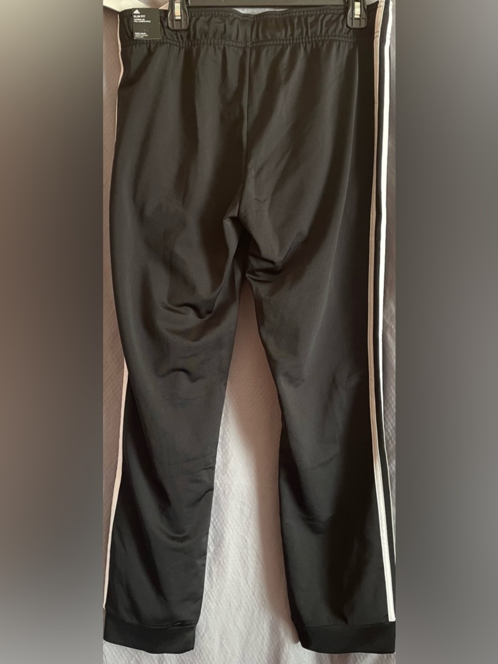 adidas Women’s Black Track Pants with White Side Stripes - Picture 3 of 5
